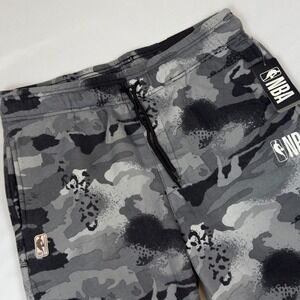 NBA Jogger Shorts Gray Camo Comfort Fit Elastic Waistband Mens XLarge